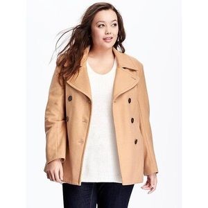 Tan peacoat from Old Navy